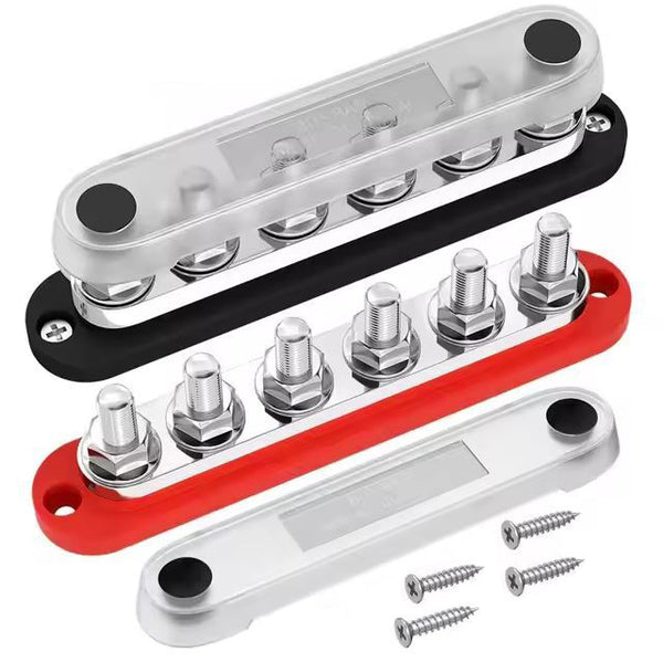 バスバー ２個セット 各6端子 300A 48VDC／300VAC ネジサイズM10