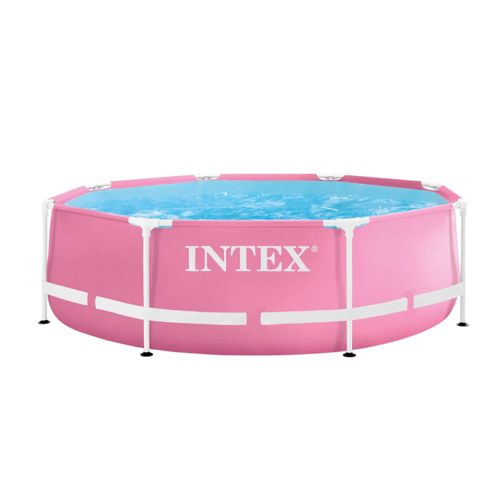 メタルフレームプール ビニールプール ピンク INTEX インテックス 円形 水あそび レジャープール 家庭用プール イベント キッズ 子供