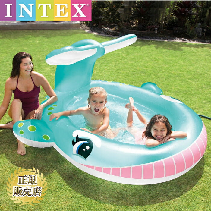 Pool Vinyl Pool Children's Pool Whale Whale Baby Pool Kids Whale Spray Pool Lei Center INTEX Intex With Slide With Shower With Water Play Leisure Pool Home Pool Kids Children's Pool Home Pool