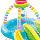 プール 子供 キッズプール ビニールプール すべり台付き 滑り台 ボール付き  レインボーファンネルプール かわいい インテックス　プレイセンター キッズプレイプール intex 女の子 男の子 プレゼント