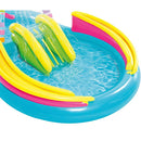 プール 子供 キッズプール ビニールプール すべり台付き 滑り台 ボール付き  レインボーファンネルプール かわいい インテックス　プレイセンター キッズプレイプール intex 女の子 男の子 プレゼント