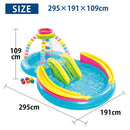 プール 子供 キッズプール ビニールプール すべり台付き 滑り台 ボール付き  レインボーファンネルプール かわいい インテックス　プレイセンター キッズプレイプール intex 女の子 男の子 プレゼント