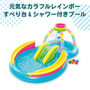 プール 子供 キッズプール ビニールプール すべり台付き 滑り台 ボール付き  レインボーファンネルプール かわいい インテックス　プレイセンター キッズプレイプール intex 女の子 男の子 プレゼント