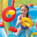 ビニールプール インテックス キッズプール 子供用プール INTEX レインボーリングプレイセンター すべり台 シャワー ボール付 水あそび レジャープール 家庭用プール　NAPPA受賞